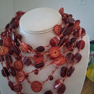 Elegant Red Beaded Necklace